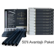 Parker Dolma Kalem Kartuşu Quink Yıkanabilir Siyah (50’li Paket) 1950382