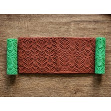 Atölye Dekupaj Model 051 - Çiçek Deseni Deboss & Emboss İkili Set - Polimer Kil Seramik Çamuru Doku Oklavası