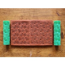 Atölye Dekupaj Model 047 - Deboss & Emboss İkili Set - Polimer Kil Doku Oklavası / Seramik Çamuru Desen Rulosu