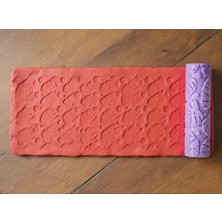 Atölye Dekupaj Model 038 - Monstera Yaprağı Dokusu - Polimer Kil Doku Oklavası / Seramik Çamuru Desen Rulosu