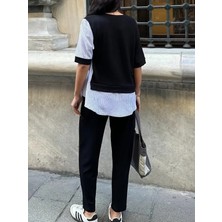 Menthol Fashion Kısa Kol Bağmala Detaylı Takım