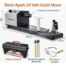 Lefs & Öztürk Lefs&öztürk 24 Volt Devir Ayarlı Anahtarsız Çelik Mandrenli Hobi Torna Makinesi