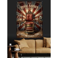 Tablomega The Royal Barber Berber Koltuğu Dekoratif Kanvas - Mdf Ahşap Tablo