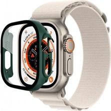 Pileli Store Pilelistore   Apple Watch Ultra 49MM Desert Camlı Kasa Ekran Koruyucu - Koyu Yeşil