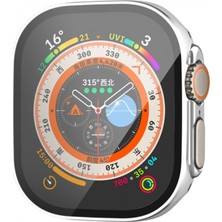 Pileli Store Pilelistore   Apple Watch Ultra 49MM Legend Camlı Kasa Ekran Koruyucu - Gümüş