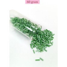 Esranın Dünyası Uzun Boru Kesme Boncuk Çap 2mm Uzunluk 10 mm - 60 Gram - Yeşil Beyaz - BNC286 RSXML34-ESRDNS