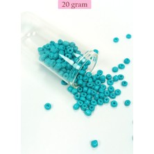 Esranın Dünyası Dökme Cam Kum Boncuk Büyük Boy (6/0) 4 mm - 20 Gram - Camgöbeği Yeşili - BNC082 RSXML34-ESRDNS