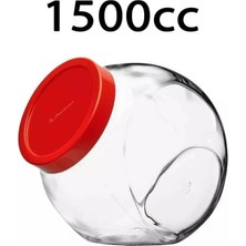 Paşabahçe 80000 Cam 1,5l Yatık Saklama Kabı Kavanozu Kırmızı