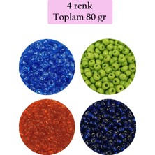 Esranın Dünyası Dökme Cam Kum Boncuk (8/0) 3 mm - 4 Renk - Toplam 80 Gram - BNC421 RSXML34-ESRDNS