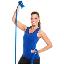 PremiumPort Mavi Pilates Direnç Lastiği, 2,5 Metre, Güç ve Esneklik Arttırıcı