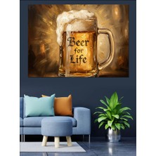 Tablomega Beer For Life Bira Bardağı Dekoratif Kanvas - Mdf Ahşap Tablo