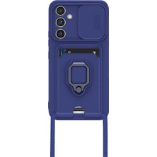 Elma Shop  Galaxy A25 5g Kılıf Zuma Kartvizitli Yüzüklü  - Lacivert