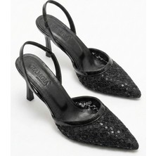Kadın Dantel Işlemeli Sivri Burun Ince Topuklu Stiletto Gelin Abiye Ayakkabı