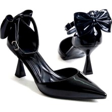 v.s.h velvet Kadın Fiyonklu🎀 Abiye Rugan Topuklu 7cm Şık Ayakkabı