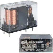 365Dükkan 5 Volt Şeffaf 5 Bacak 10A Tek Kontak Röle HLS14F1L-DC5V-C