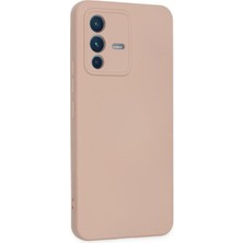 Marsilyan Vivo V23 5g Kılıf Nano Içi Kadife Silikon - Pudra