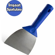 Badem10 Inşaat Spatulası 12 cm Çelik Ağızlı Plastik Saplı Duvar Alçı Macun Uygulama Spatula Dayanıklı