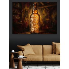 Artmeg Vintage Içecek Şişesi ve Bar Dekoratif Kanvas - Mdf Ahşap Tablo