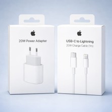 Esmer Bilişim Apple 20W Usb-C Hızlı Şarj Adaptörü + Usb-C To Lightning Kablo (1m) Orijinal Set (Iphone 8-14 Pro Max Uyumlu)