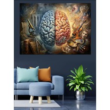 Artmeg Insan Beyni ve Analitik Sanat Dekoratif Kanvas - Mdf Ahşap Tablo