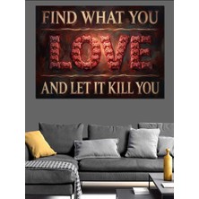 Artmeg Motivasyonel Love Yazılı Modern Tabela Dekoratif Kanvas - Mdf Ahşap Tablo