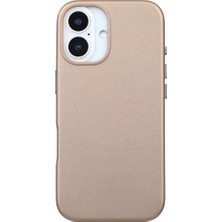 Casen iPhone 17 Vegan Deri Gizli Magsafe Kılıf Sarı Renk Premium Kamera Koruma Darbe Emici