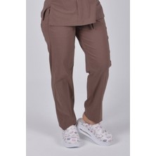 Nur Medikal Giyim Koyu Vizon Likralı Hemşire Pantolonu Hastane Doktor Alt Üniforma