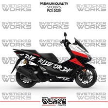Honda Pcx Kaplama Sticker Ride Or Die Design Motor Kaplama Modeli Hazır Kit 2025 Uyumlu 