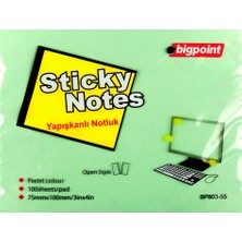 Kitabevimden Bigpoint Yapışkanlı Not Kağıdı 75X100 Yeşil BP803-55