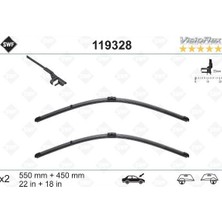 Valeo Storozal Ön Silecek Süpürge Takimi Astra H 04 - 55 45CM X2 Flatblade-Muz Tipi-Swf Mercedes Glk-Class X204 0 8-15