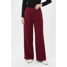 Sentez Beli Lastikli Geniş Paça Pantolon 5580 Bordo