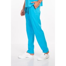 Nur Medikal Giyim Gökyüzü Mavi Likralı Doktor Pantolonu Hastane Doktor Alt Üniforma Scrubs