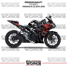Yamaha R25 Kaplama Sticker Death Design Motor Kaplama Modeli Hazır Kit 2013-2018 Uyumlu 