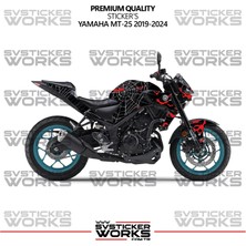 Yamaha Mt-25 Kaplama Sticker Crimson Web Design Motor Kaplama Modeli Hazır Kit 2019-2024 Uyumlu 