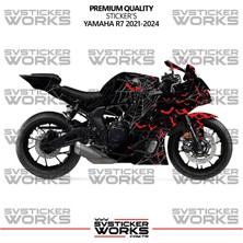 Yamaha R7 Kaplama Sticker Crimson Web Design Motor Kaplama Modeli Hazır Kit 2019-2024 Uyumlu 