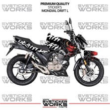 Mondial Drift L Kaplama Sticker Death Design Motor Kaplama Modeli Hazır Kit Tüm Yıllar Uyumlu 