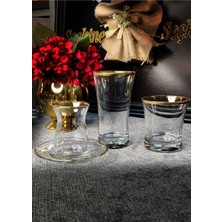 SEÇKİNEV Seçkinev Irem Gerçek Yaldızlı 24 Parça Bardak Takımı