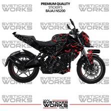 Bajaj NS200 Kaplama Sticker Crimson Web Design Motor Kaplama Modeli Hazır Kit Tüm Modeller Uyumlu