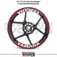 Sv Sticker Works Yamaha Yazılı Jant Sticker Dış ve Iç Set Sticker Jant Şeridi