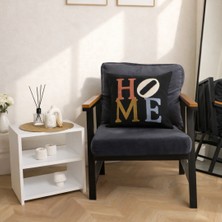 Luna Bueno Home Sweet Home Nakışlı Keten Kırlent