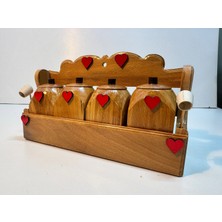 Ceren Wooden Doğal Ahşap Set Baharatlık