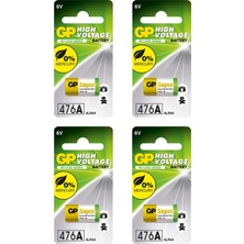 Zeyar Teknoloji Batteries GP476A Süper Alkalin 476A/PX28A/A544/4LR44 Boy Pil, 6 Volt, Tekli Kart 4 Adet Pil