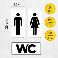 reklamalani.com Wc Yönlendirme Levhası Yazısı, Kapı Isimliği, 3 Adet / Takım