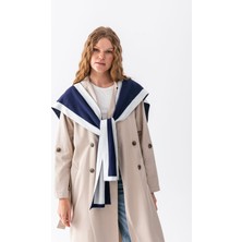 Wega Moda Çift Taraflı Biyeli Patchwork Triko Atkı – Kare Parçalı Unisex Spor Omuz Şalı, Boho Stil Kışlık Atkı