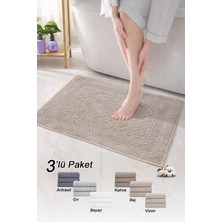 Vionel Home Pamuklu Ayak Havlusu | 3’lü Paket | Havlu Paspas Seti | Banyo Paspası | Otel Serisi | 50X70 cm