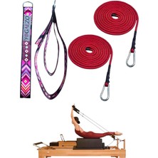 PremiumPort Çift Pilates Reformer Halatı ve Elcik Straps Ikili Set, Güç ve Esneklik