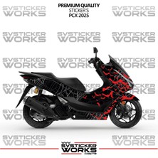 Honda Pcx Kaplama Sticker Crimson Web Design Motor Kaplama Modeli Hazır Kit 2021-2024 Uyumlu 