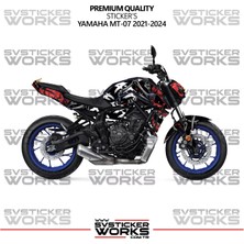 Yamaha Mt-07 Kaplama Sticker Death Design Motor Kaplama Modeli Hazır Kit 2021-2024 Uyumlu 