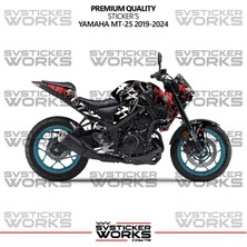 Yamaha Mt-25 Kaplama Sticker Death Design Motor Kaplama Modeli Hazır Kit 2019-2024 Uyumlu 