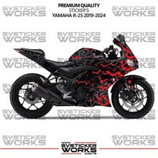 Yamaha R25 Kaplama Sticker Crimson Web Design Motor Kaplama Modeli Hazır Kit 2019-2024 Uyumlu 